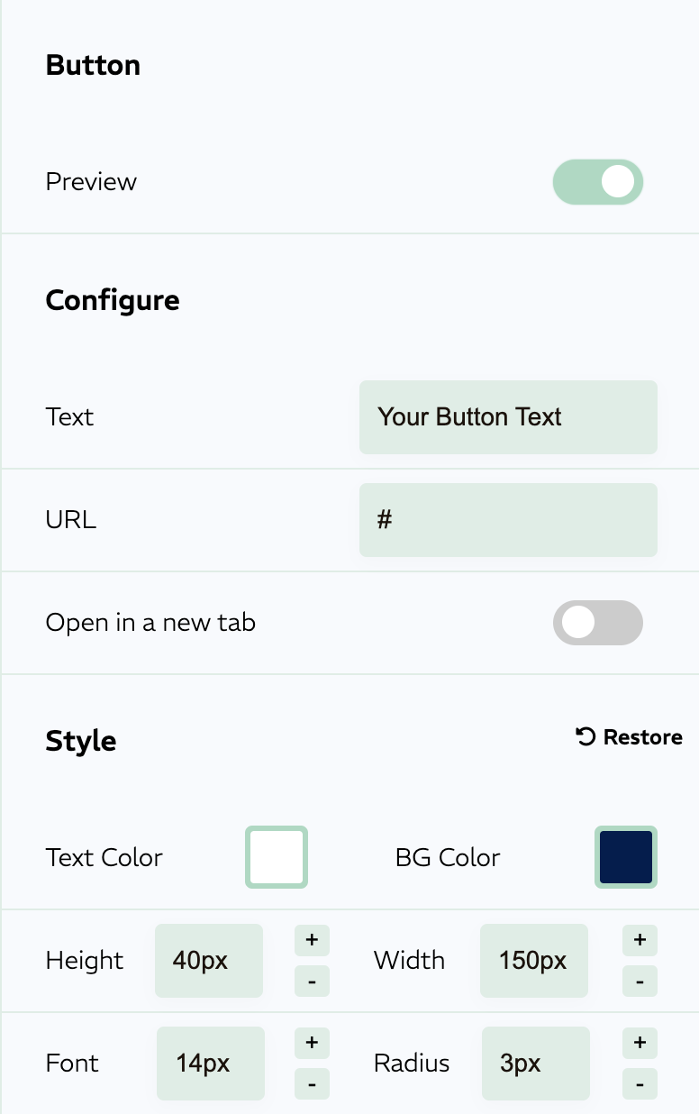 CTA button customization